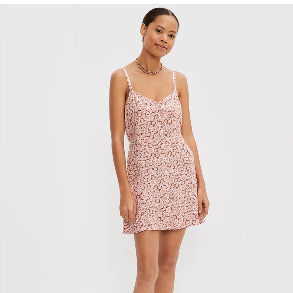 American Eagle Outfitters Pink Floral Mini Dress